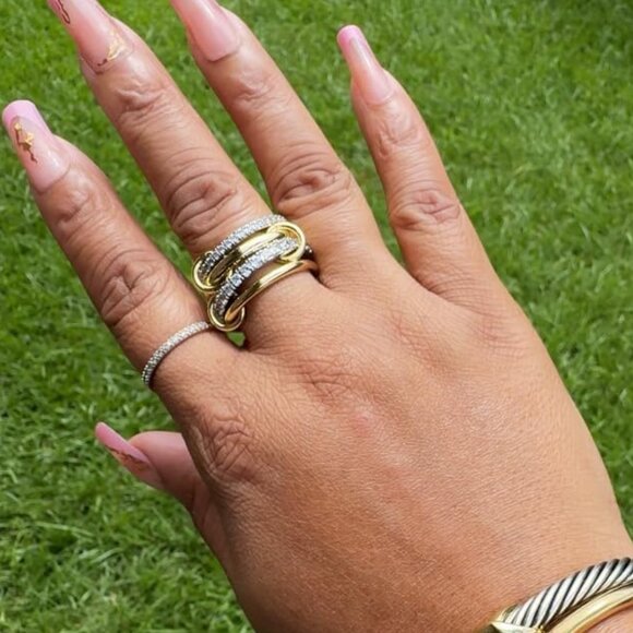 Neiman Marcus 18k Gold Plated Royalty Interlocking Ring - Picture 1 of 9